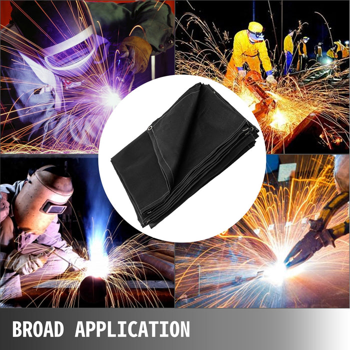 10 X 10 Ft Welding Blanket Black Fiberglass Blanket Portable Fiberglass Fire Retardant Blanket Welding Mat Welding Fireproof Thermal Resistant Insulation With Carry Bag
