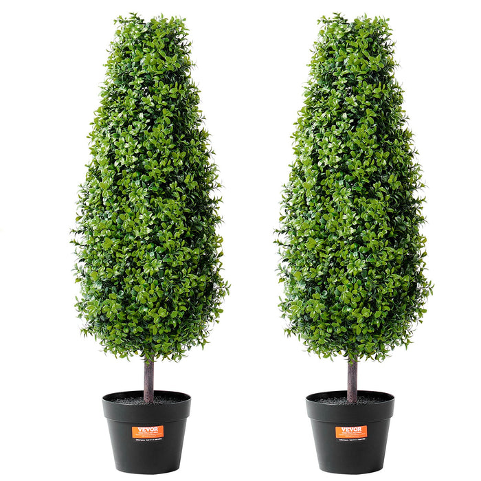 2 Pack 91.4Cm Artificial Boxwood Topiary Tree Faux Plant Uv Decor In / Outdoor