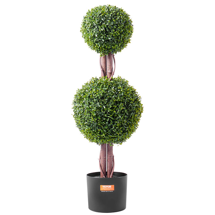 2 Pack 91.4Cm Artificial Boxwood Topiary Tree Faux Plant Uv Decor In / Outdoor