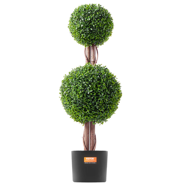 2 Pack 91.4Cm Artificial Boxwood Topiary Tree Faux Plant Uv Decor In / Outdoor