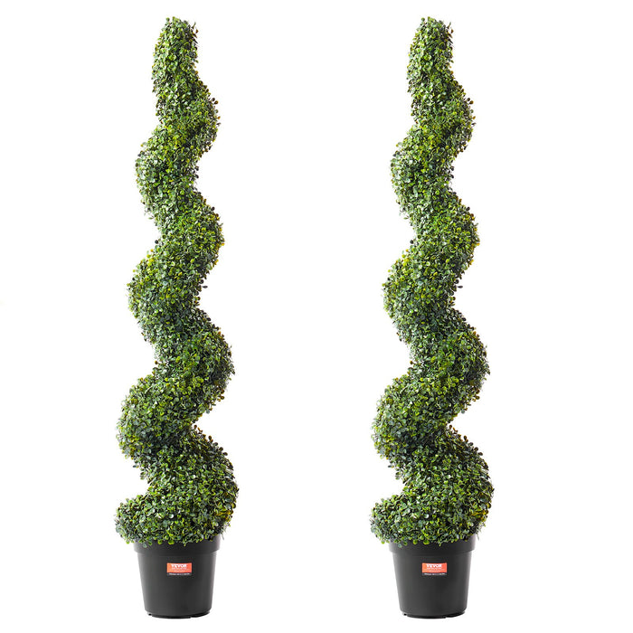 2 Pack 152.4Cm Artificial Boxwood Topiary Tree Faux Plant Uv Decor In / Outdoor
