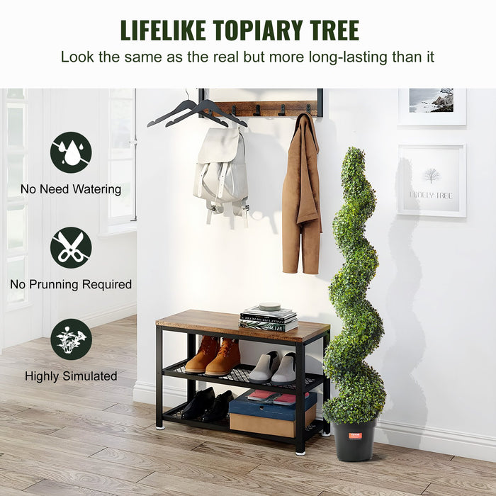 2 Pack 152.4Cm Artificial Boxwood Topiary Tree Faux Plant Uv Decor In / Outdoor