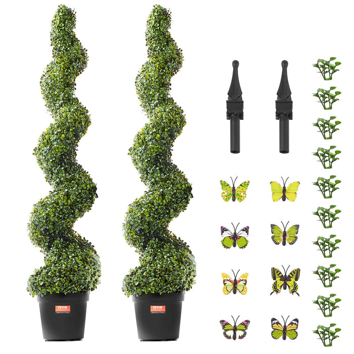 2 Pack 152.4Cm Artificial Boxwood Topiary Tree Faux Plant Uv Decor In / Outdoor