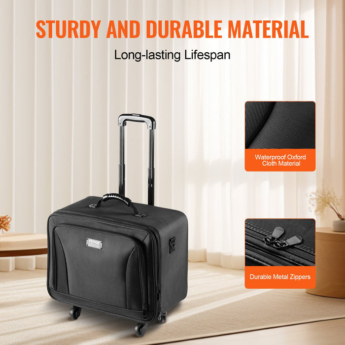 Rolling Makeup Train Case Large Storage 3 Tiers Convenient Carry With Handle Wheels Strap Professional Makeup Storage Organizer Box Make Up Carrier Waterproof Oxford Black