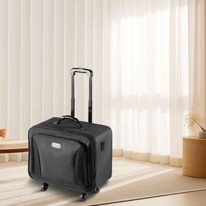 Rolling Makeup Train Case Large Storage 3 Tiers Convenient Carry With Handle Wheels Strap Professional Makeup Storage Organizer Box Make Up Carrier Waterproof Oxford Black