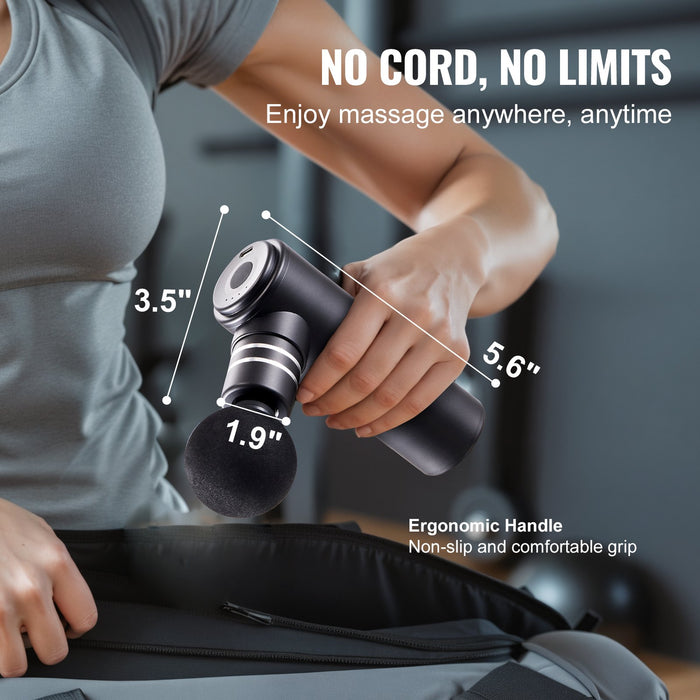 Massage Gun Deep Tissue Percussion Muscle Massager For Athletes - With 4 Speed Levels & 4 Massage Heads 12V 2500Mah Batteries Handheld Electric Massage Gun For Pain Relief Muscle Relaxation