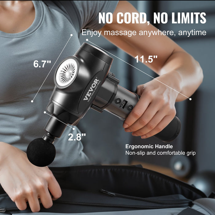 Massage Gun Deep Tissue Percussion Muscle Massager For Athletes - With 9 Speed Levels & 6 Massage Heads 24V 2500Mah Batteries Handheld Electric Massage Gun For Pain Relief Muscle Relaxation