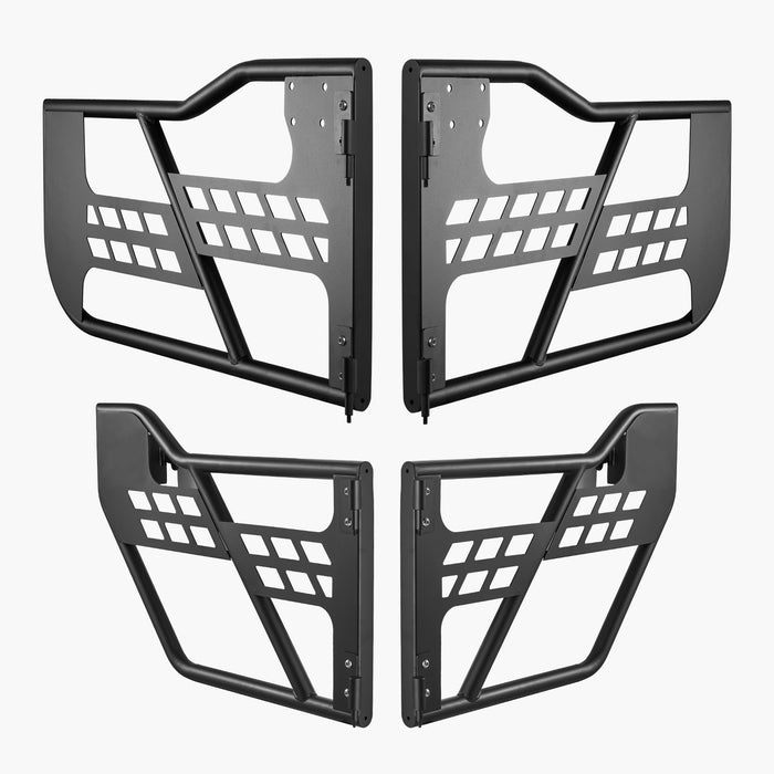 Jeep Tube Doors 4-Door Hunting Style Jeep Tubular Door With Heavy-Duty Hinges & Oe Latch Jeep Doors With Rubber Pads Fit For 2018-2024 Jeep Wrangler Jl & 2020-2024 Jeep Gladiator Jt