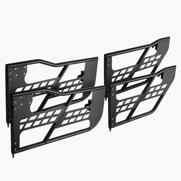 Jeep Tube Doors 4-Door Hunting Style Jeep Tubular Door With Heavy-Duty Hinges & Oe Latch Jeep Doors With Rubber Pads Fit For 2018-2024 Jeep Wrangler Jl & 2020-2024 Jeep Gladiator Jt