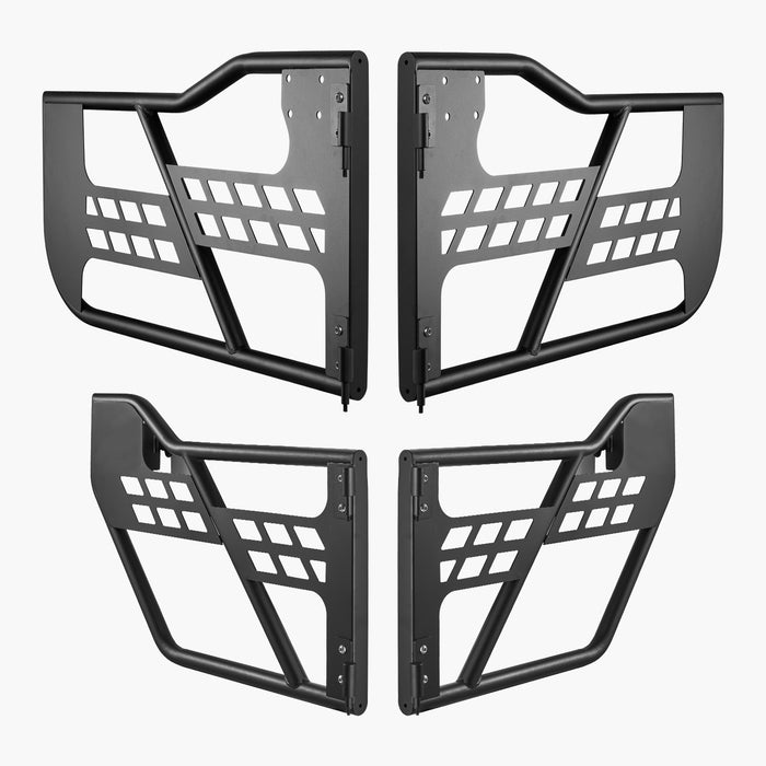 Jeep Tube Doors 4-Door Hunting Style Jeep Tubular Door With Heavy-Duty Hinges & Oe Latch Jeep Doors With Rubber Pads Fit For 2018-2024 Jeep Wrangler Jl & 2020-2024 Jeep Gladiator Jt
