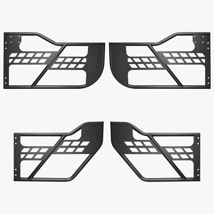Jeep Tube Doors 4-Door Hunting Style Jeep Tubular Door With Heavy-Duty Hinges & Oe Latch Jeep Doors With Rubber Pads Fit For 2018-2024 Jeep Wrangler Jl & 2020-2024 Jeep Gladiator Jt