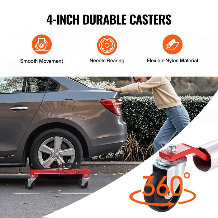 Wheel Dolly Max Capacity 1500 Lbs Car Dolly Car Jack Dolly Lifter With 360° Rotatable Wheels Heavy Duty Vehicle Positioning Ratchet Tire Jack For Vehicle Car Auto Repair Moving
