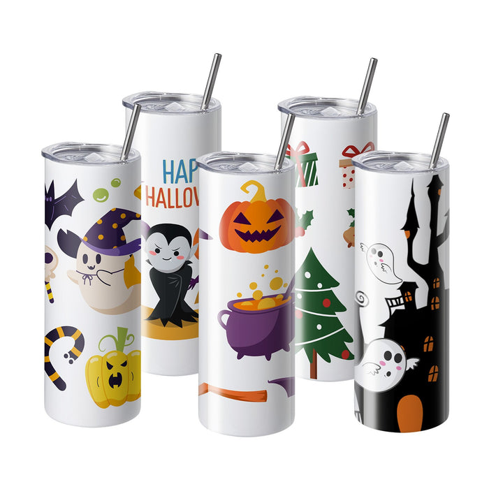 24 Pack Straight Sublimation Tumblers 20 Oz Blank Tumbler Bulk Stainless Steel Double Wall Tumbler Cups With Straw Lid Brush Base Shrink Wrap Gift Box For Heat Press And Heat Transfer