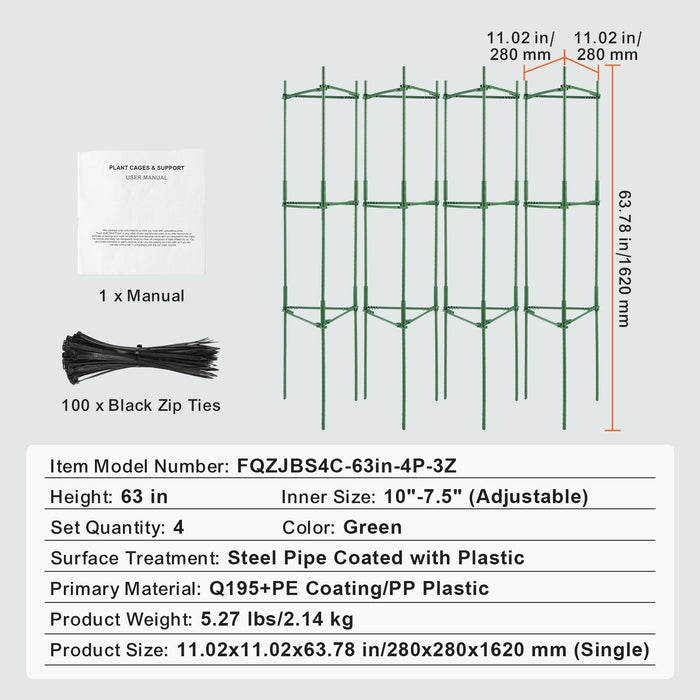 4 Packs Tomato Cages For Garden 1620 Mm Tomato Plant Stakes Support Cage