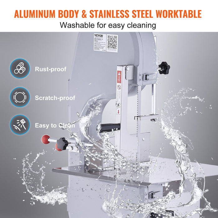 1500W Commercial Electric Meat Bandsaw Stainless Steel Bone Sawing Machine