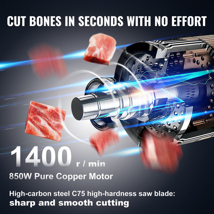 1800W Commercial Electric Meat Bandsaw Stainless Steel Bone Sawing Machine