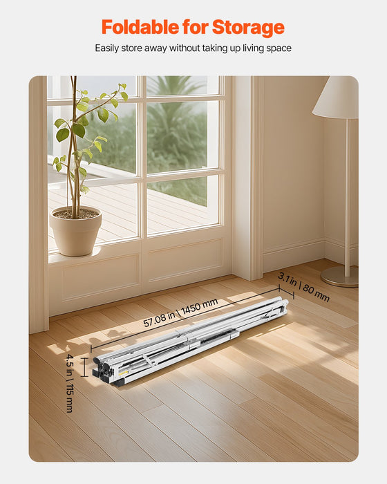 2-Tier Telescopic Clothes Drying Rack W / 30 Windproof Holes & 2 Shoe Hooks