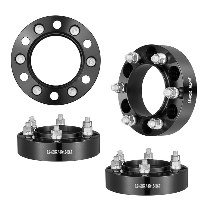 1.5" 6"X5.5" Wheel Spacers Wheel Adapters 6 Lug Forged Spacer 4 Pcs Black