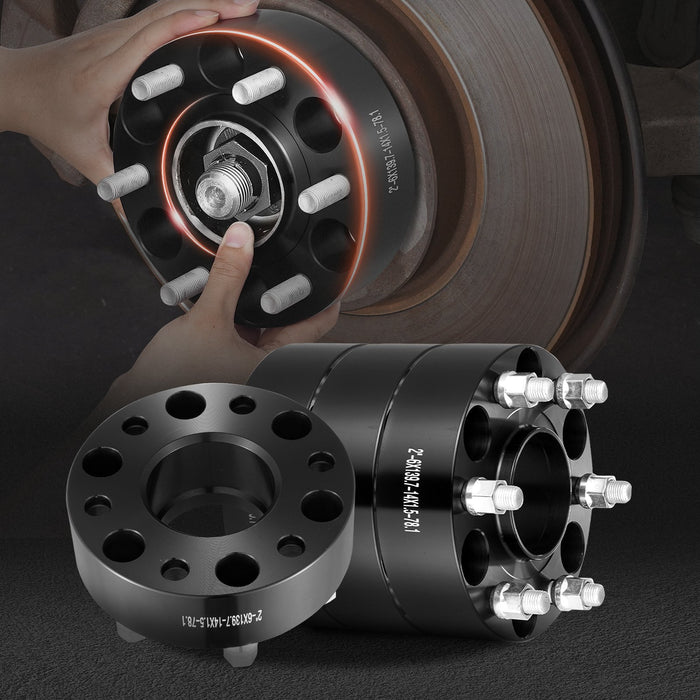 2" 6"X5.5" Wheel Spacers Wheel Adapters 6 Lug Forged Spacer 4 Pcs Black