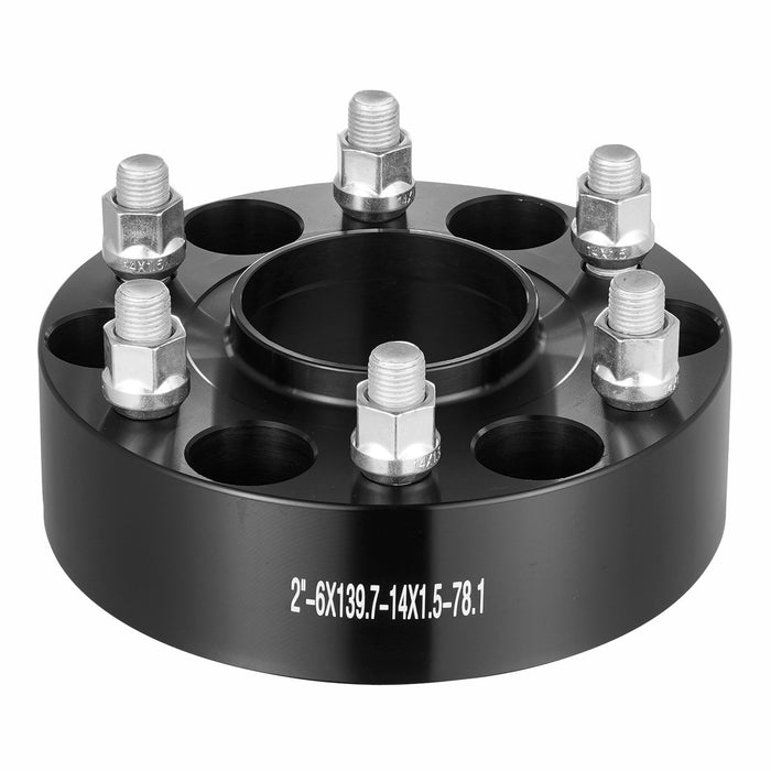 2" 6"X5.5" Wheel Spacers Wheel Adapters 6 Lug Forged Spacer 4 Pcs Black