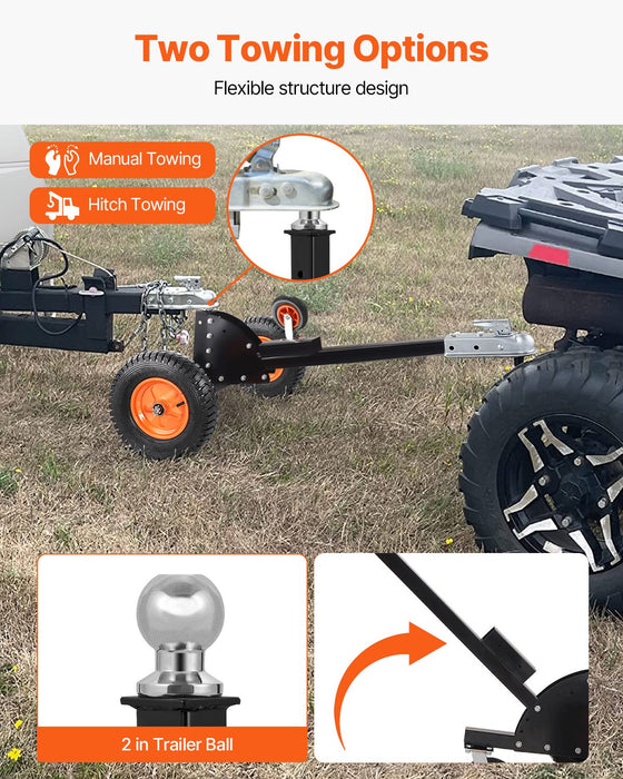 Trailer Dolly 1500Lbs Tongue Weight Capacity 2 In 1 Trailer Mover With 2 In Ball 16 In Pneumatic Tires And Universal Wheel Portable Tow Dolly For Moving Car Rv Trailer