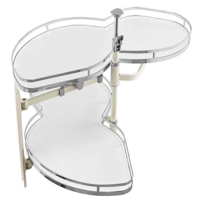 Swing Left Blind Corner Cabinet Pull Out Organizer For 36 Inch Width Blind Cabinet 2 Tier Height Adjustable Swing Tray Soft Close Kitchen Cloud Blind Organizer Left Open