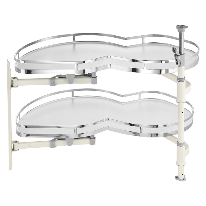 Swing Left Blind Corner Cabinet Pull Out Organizer For 36 Inch Width Blind Cabinet 2 Tier Height Adjustable Swing Tray Soft Close Kitchen Cloud Blind Organizer Left Open