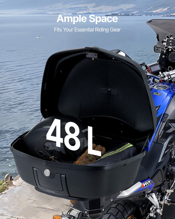 48L Motorcycle Top Case Universal Motorbike Tail With Reflective Panel