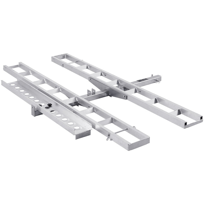 Motorcycle Carrier 2-Bike 272.15Kgs Aluminum Motorcycle Carrier Hitch Mount Loading Ramp Scooter Dirt Bike Trailer Hauler Ratchet Straps And Stabilizer For Car Truck With 2" Hitch Receiver