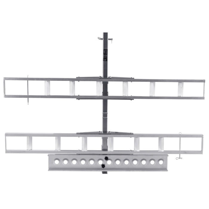 Motorcycle Carrier 2-Bike 272.15Kgs Aluminum Motorcycle Carrier Hitch Mount Loading Ramp Scooter Dirt Bike Trailer Hauler Ratchet Straps And Stabilizer For Car Truck With 2" Hitch Receiver