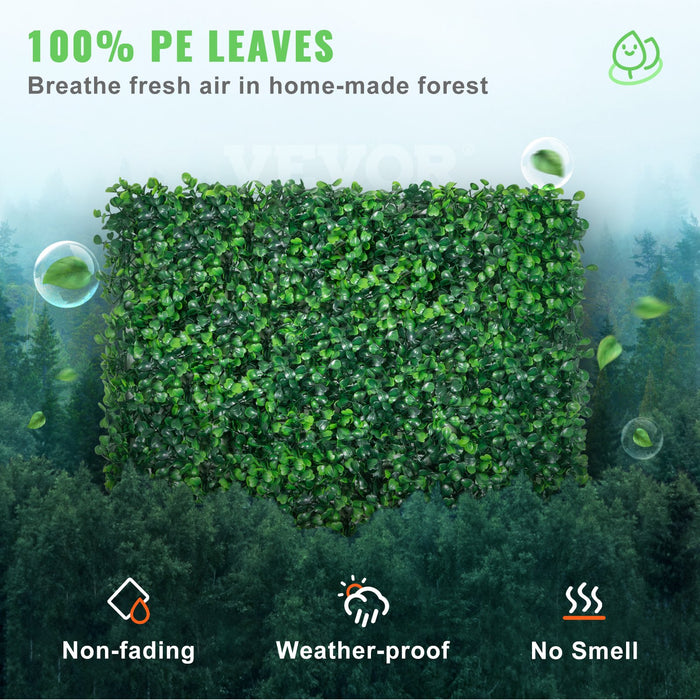 12Pcs 10X10 Inch Artificial Boxwood Panels Boxwood Hedge Wall Mat Artificial Grass Backdrop Wall Privacy Hedge Screen Uv Protected For Outdoor Indoor Garden Fence Backyard