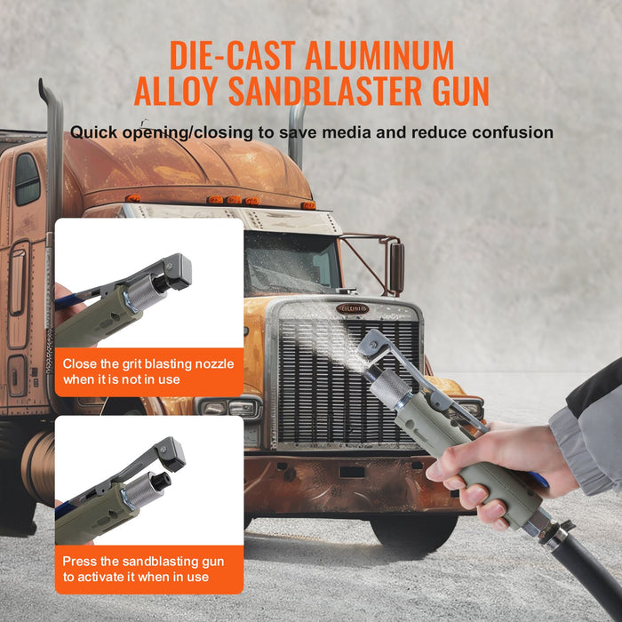 5 Gallon Sand Blaster 60-110 Psi High Pressure Sandblaster With 4 Nozzles