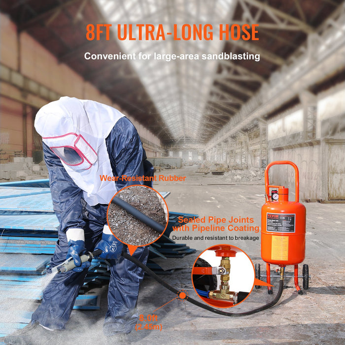 5 Gallon Sand Blaster 60-110 Psi High Pressure Sandblaster With 4 Nozzles