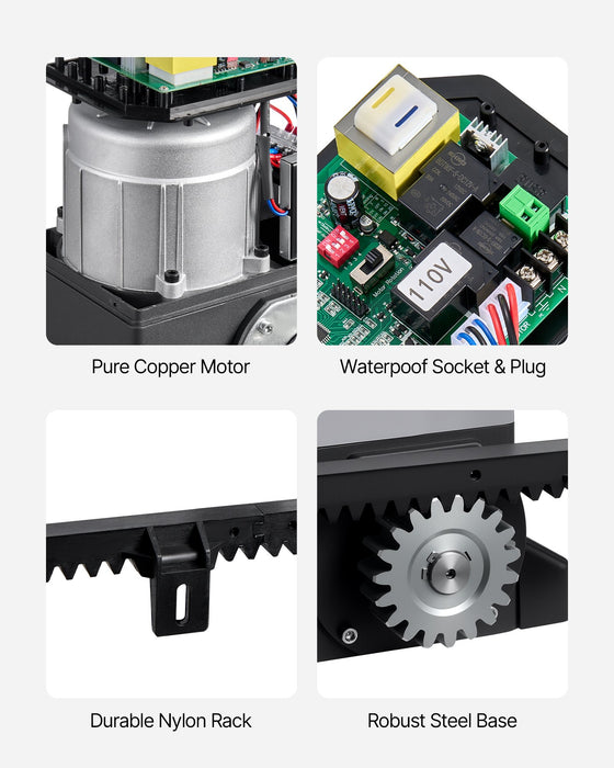 280W Electric Sliding Gate Opener 816Kg Chain Drive Infrared Sensor