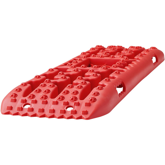 2Pcs Traction Boards With Pp For Mud Snow Sand Storage Bag Long Red