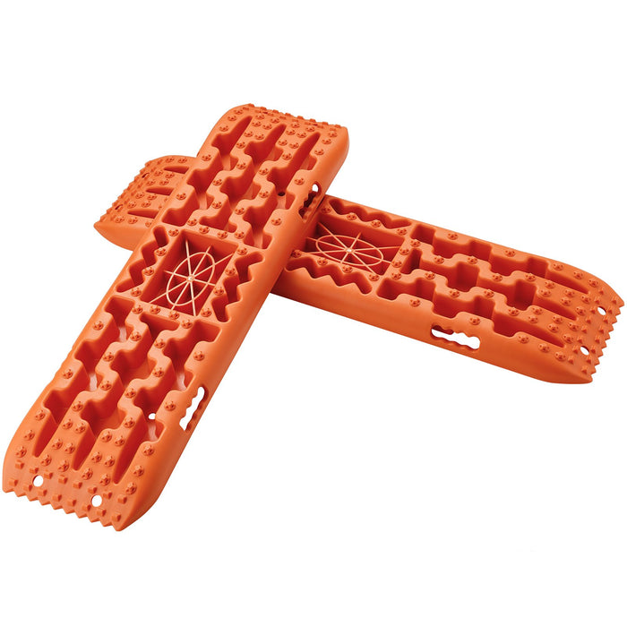 10 Ton Traction Boards With Pp Material Recovery Boards For Off-Road Vehicles / Cars / Pickups / Suvs / Rvs Pair Tire Traction Mats On Snow Sand Mud And Loose Terrain Storage Bag Long Orange