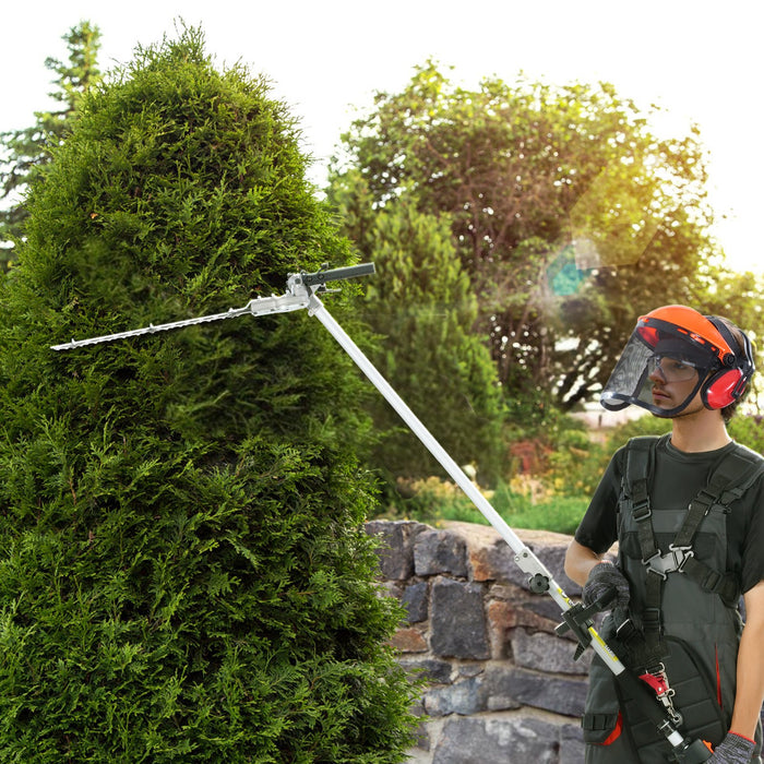 15.7-Inch 26Cc 2 Cycle Gas Hedge Trimmer Gas Powered Pole Hedge Trimmer With Dual Sided Dual Action Blade Adjustable Trimmer Head Suitable For Trimming Shrubs Bushes
