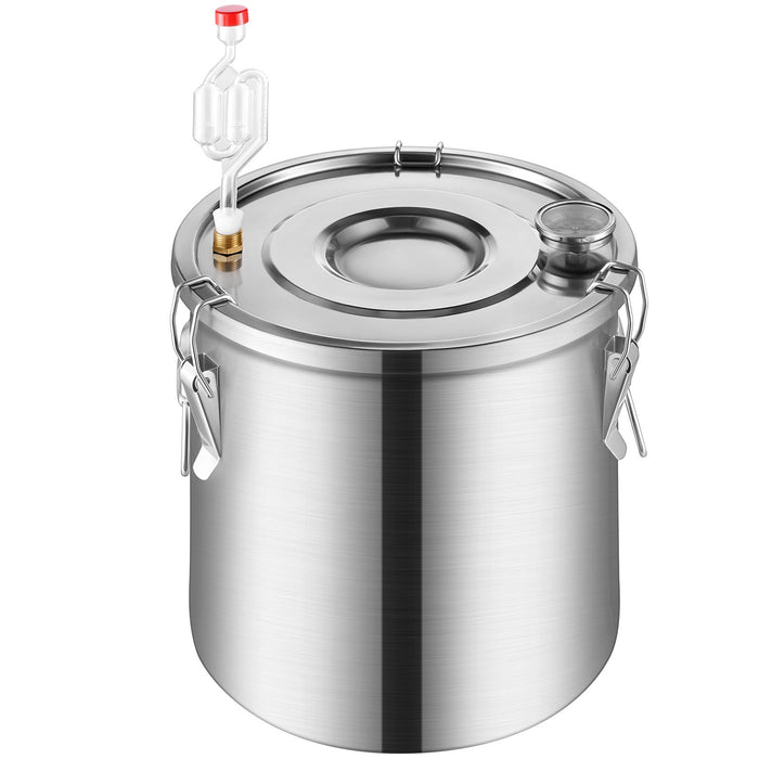 Alcohol Still 5 Gal / 19 L Stainless Steel Water Alcohol Distiller With Copper Coil For Fast Cooling Dual Condenser Distiller Kit With Secondary Distillation For Wine Whisky Brandy Silver