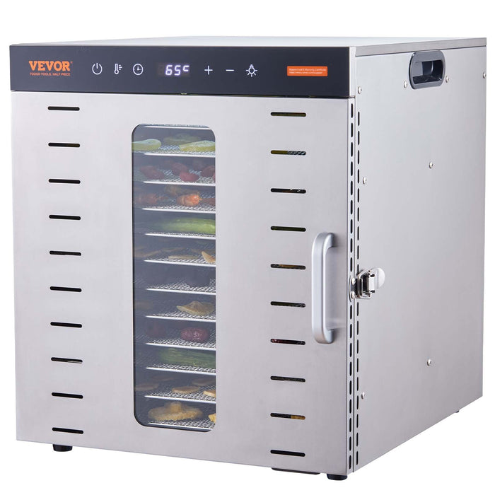 10 Trays Food Dehydrator Machine Stainless Steel 1000W Jerky Fruit Drying