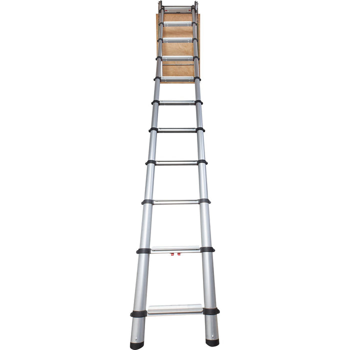 Attic Ladder Telescoping 158.76Kg Capacity 100Cm X 59.94Cm Multi-Purpose Aluminium Extension Lightweight And Portable Fits298.7Cm-320.04Cmceilingheights Convenient Access To Your Attic Standa