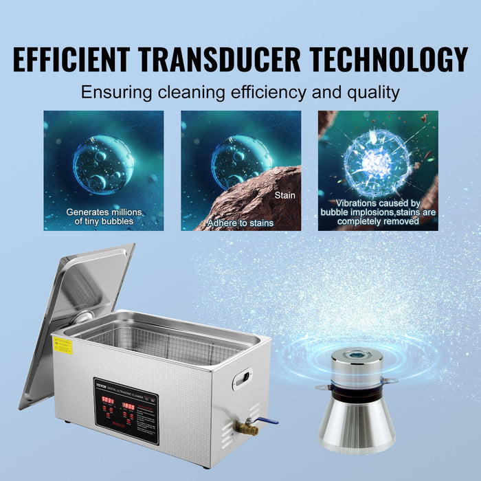 22L Ultrasonic Cleaner With Timer Heating Machine Digital Sonic Cleaner