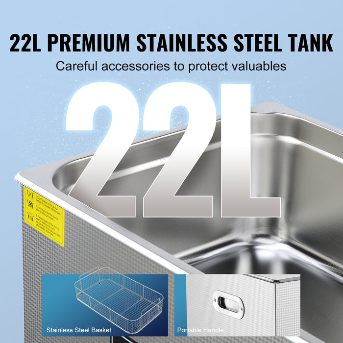 22L Ultrasonic Cleaner With Timer Heating Machine Digital Sonic Cleaner