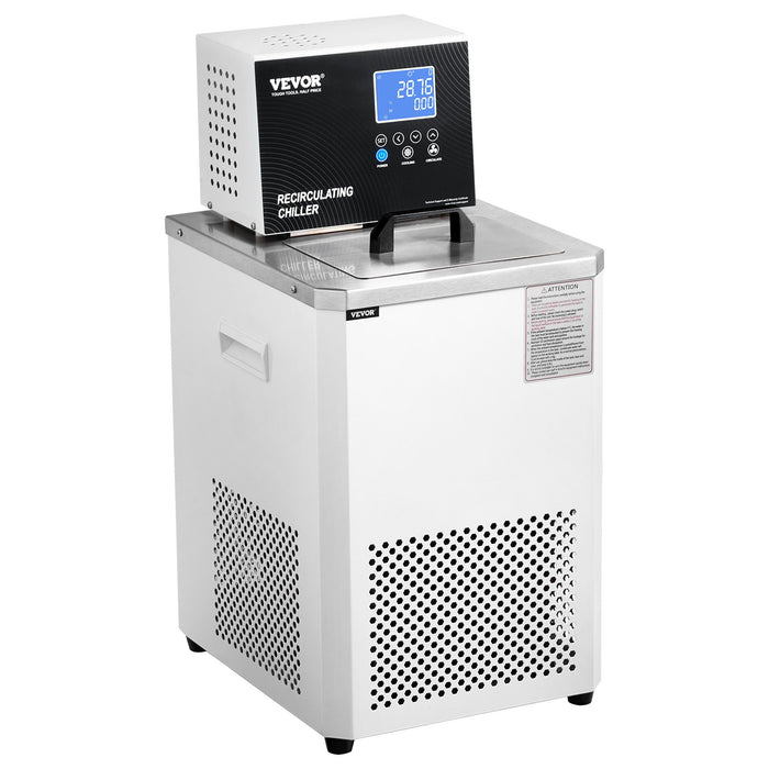 Laboratory Chiller Circulator 6L Chiller Lab Low Temperature Cooling Liquid 23°F-212°F Circulator Pump Chiller Lcd Display 304 Stainless Steel Water Bath Recirculating Water Cooling Chiller