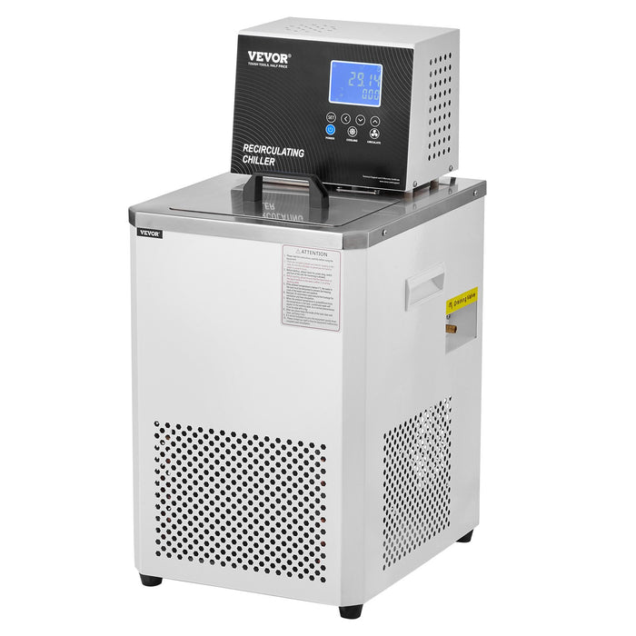 Laboratory Chiller Circulator 6L Chiller Lab Low Temperature Cooling Liquid 23°F-212°F Circulator Pump Chiller Lcd Display 304 Stainless Steel Water Bath Recirculating Water Cooling Chiller