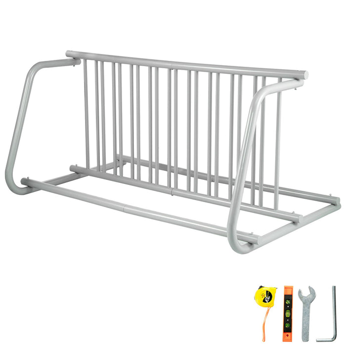 10 Holders Floor Bike Rack 59" Length All-Steel Grid Bike Rack 10-Bike Capacity Dual-Side Storage Stand For Garages Streets Yards Bike Events