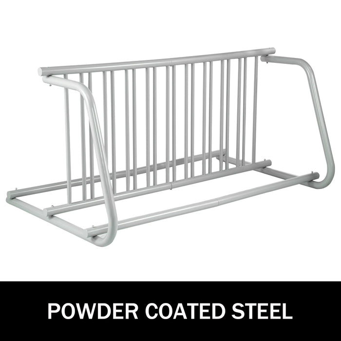 10 Holders Floor Bike Rack 59" Length All-Steel Grid Bike Rack 10-Bike Capacity Dual-Side Storage Stand For Garages Streets Yards Bike Events