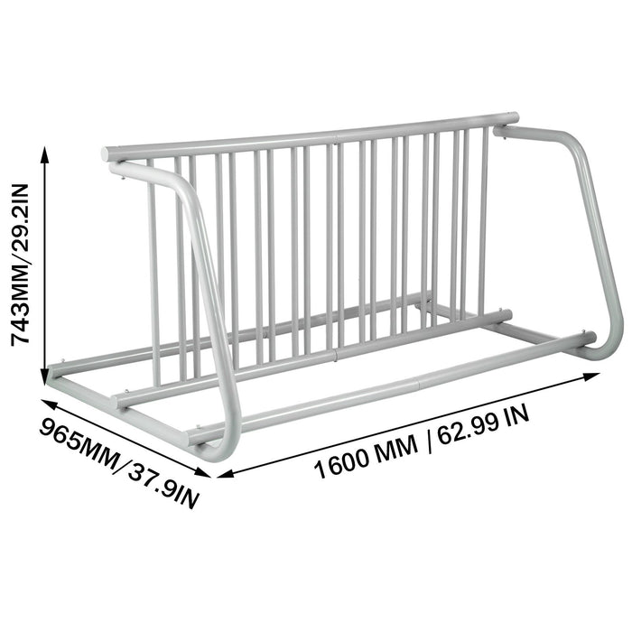 10 Holders Floor Bike Rack 59" Length All-Steel Grid Bike Rack 10-Bike Capacity Dual-Side Storage Stand For Garages Streets Yards Bike Events