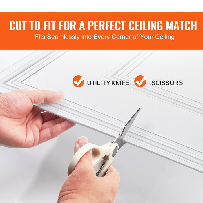 12-Pack Ceiling Tiles 24 X 24 In Pvc Easy Installation White Geometric