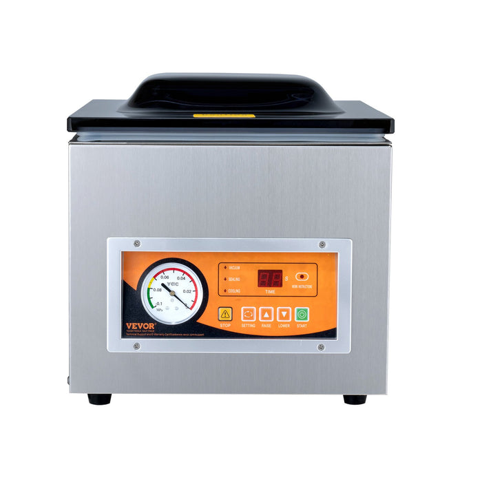 Chamber Vacuum Sealer 260W Sealing Power Vacuum Packing Machine For Wet Foods Meats Marinades And More Compact Size With 260 Mm Sealing Length Applied In Home Kitchen And Commercial Use