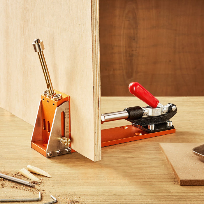 30 Pcs Pocket Hole Jig Kit Adjustable & Easy To Use Pocket Hole Jig System With Step Drills Wrenches Drill Stop Rings And Square Drive Bits Dual Scale Marks For Diy Carpentry Projects